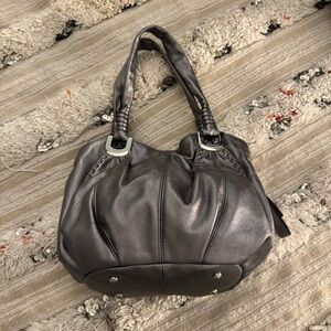 b. Makowsky Metallic Silver Purse